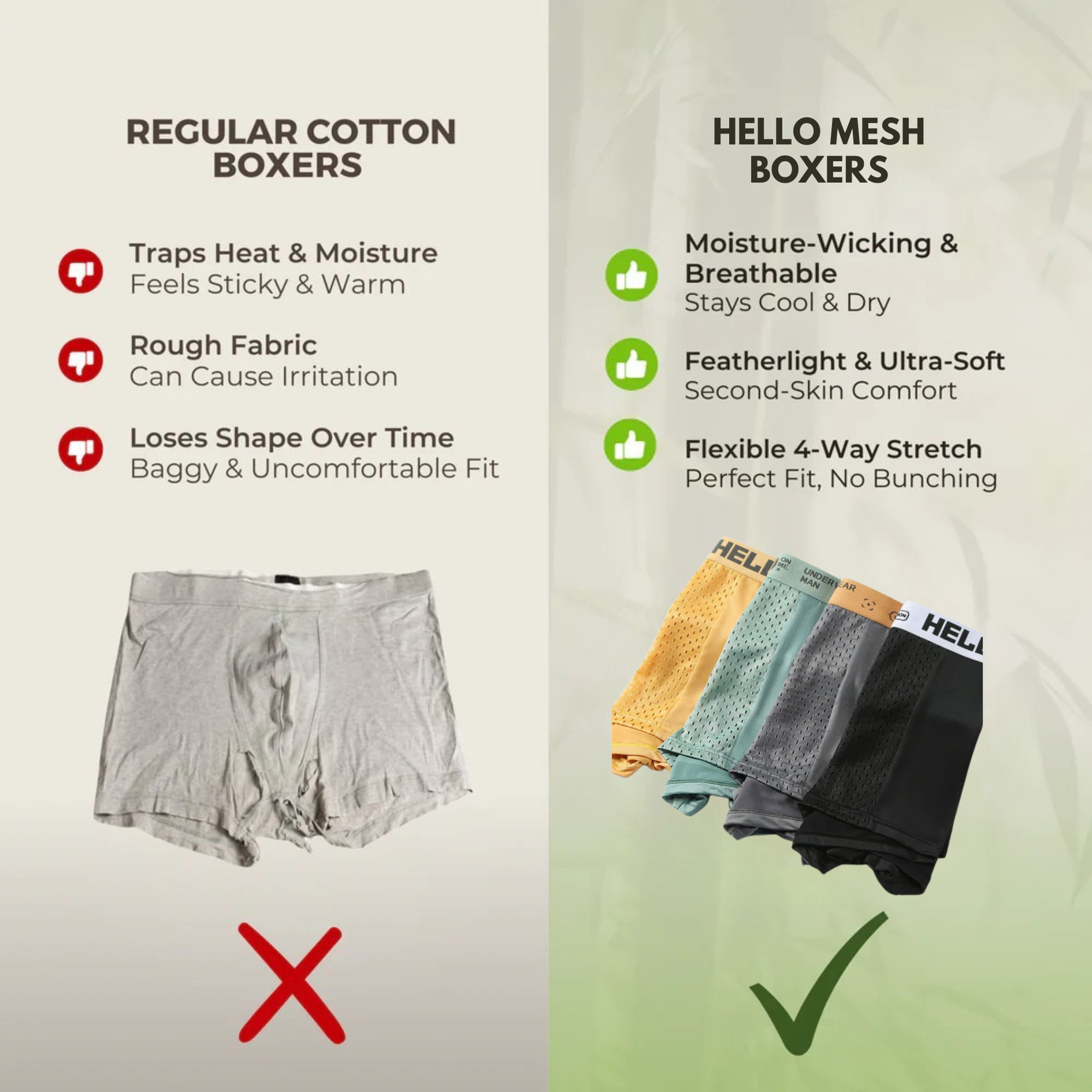 Hello Mesh Boxers 5-Pack Black | + 5 FREE